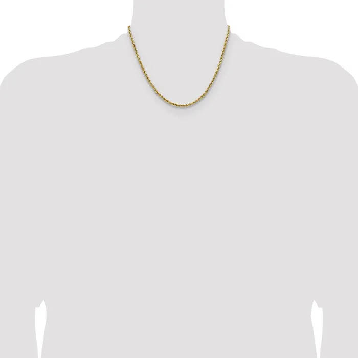 14K Yellow Gold 18 inch 25mm Semi Solid Diamondcut Rope with Lobster Clasp Chain Necklace MDS Necklaces 14K Yellow Gold 18 inch 25mm Semi Solid Diamondcut Rope with Lobster Clasp Chain Necklace MDS Necklaces