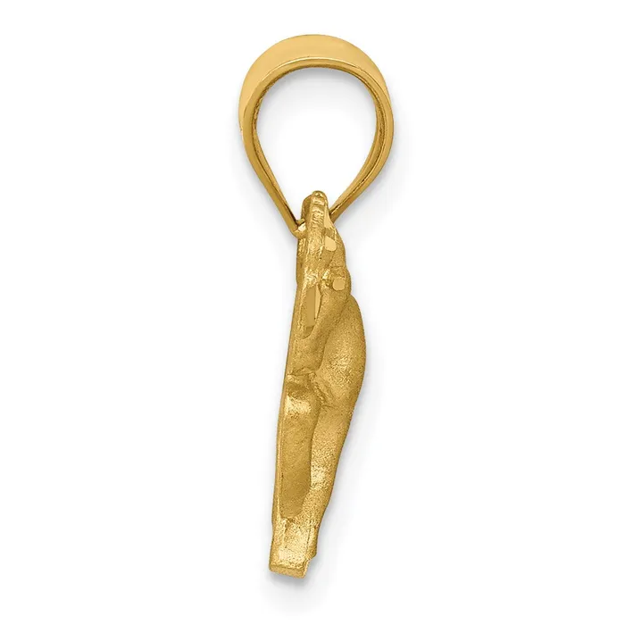 14k Yellow Gold Satin Diamondcut Horse Pendant Goldia Necklaces