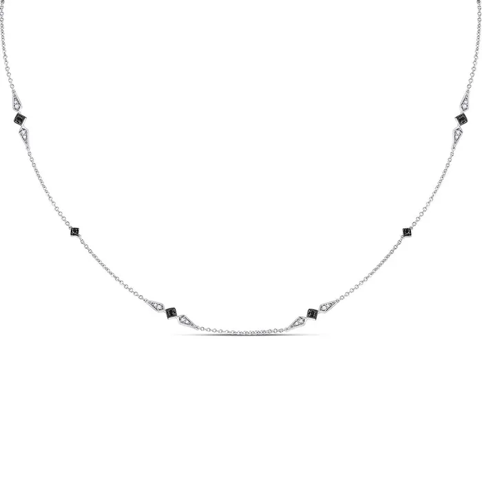 gndatlanta Necklaces 14k White Gold Round Black Diamond Fashion Necklace 15 Cttw gndatlanta Necklaces 14k White Gold Round Black Diamond Fashion Necklace 15 Cttw