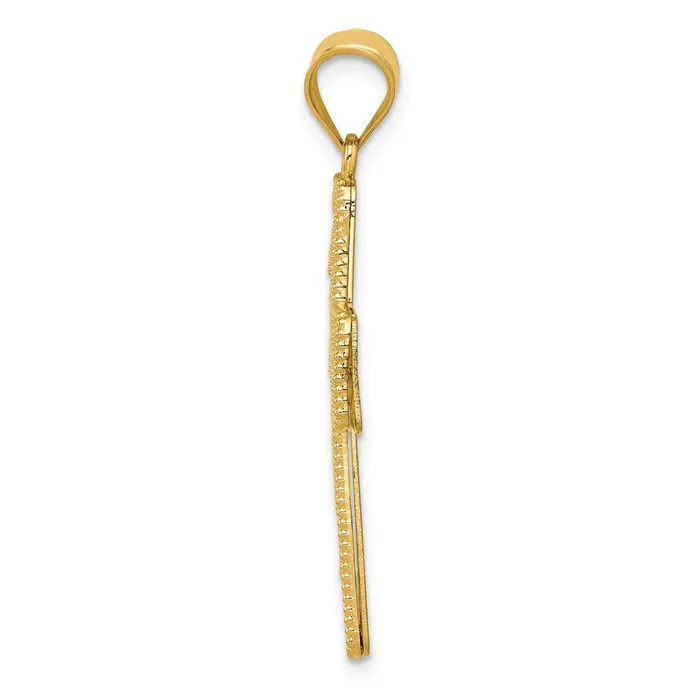Goldia 14k Yellow Gold Filigree Mirror Cross Pendant Necklaces