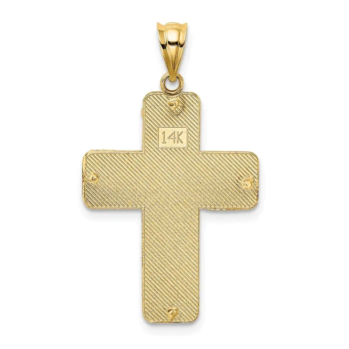 Goldia 14k Yellow Gold Filigree Mirror Cross Pendant Necklaces