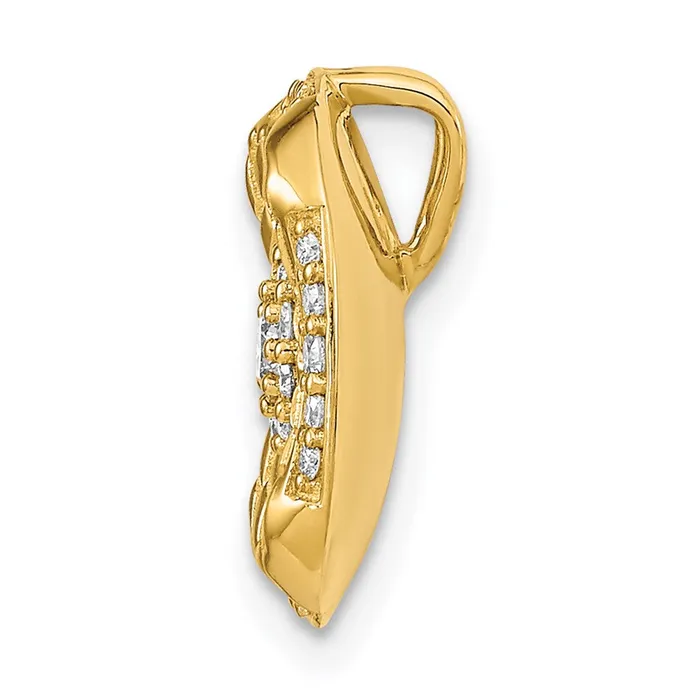 Goldia 14K Yellow Gold Polished Real Diamond Square Weave Chain Slide Necklaces