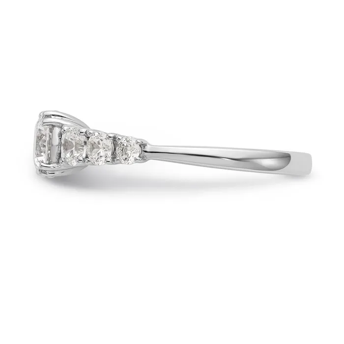 Goldiacom 14K White Gold Simulated Diamond Engagement Ring Rings