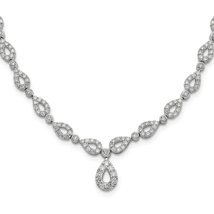 Goldia Necklaces 14k White Gold 2 34 Ct Lab Grown Diamond VSSI G 17 inch Fancy Teardrop Necklace Goldia Necklaces 14k White Gold 2 34 Ct Lab Grown Diamond VSSI G 17 inch Fancy Teardrop Necklace