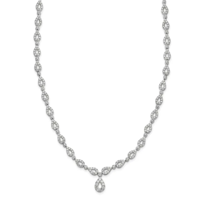 Goldia Necklaces 14k White Gold 2 34 Ct Lab Grown Diamond VSSI G 17 inch Fancy Teardrop Necklace