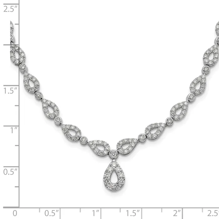 Goldia Necklaces 14k White Gold 2 34 Ct Lab Grown Diamond VSSI G 17 inch Fancy Teardrop Necklace