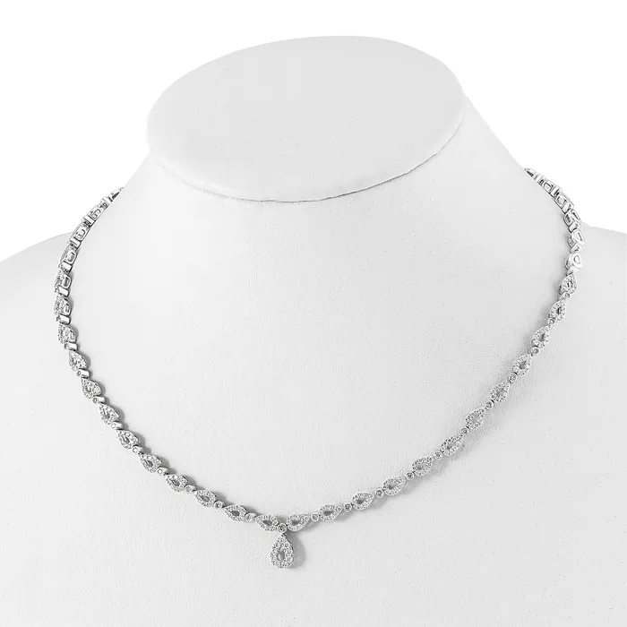 Goldia Necklaces 14k White Gold 2 34 Ct Lab Grown Diamond VSSI G 17 inch Fancy Teardrop Necklace