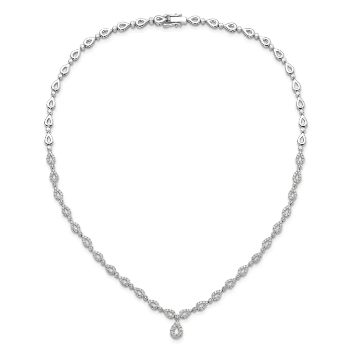 Goldia Necklaces 14k White Gold 2 34 Ct Lab Grown Diamond VSSI G 17 inch Fancy Teardrop Necklace