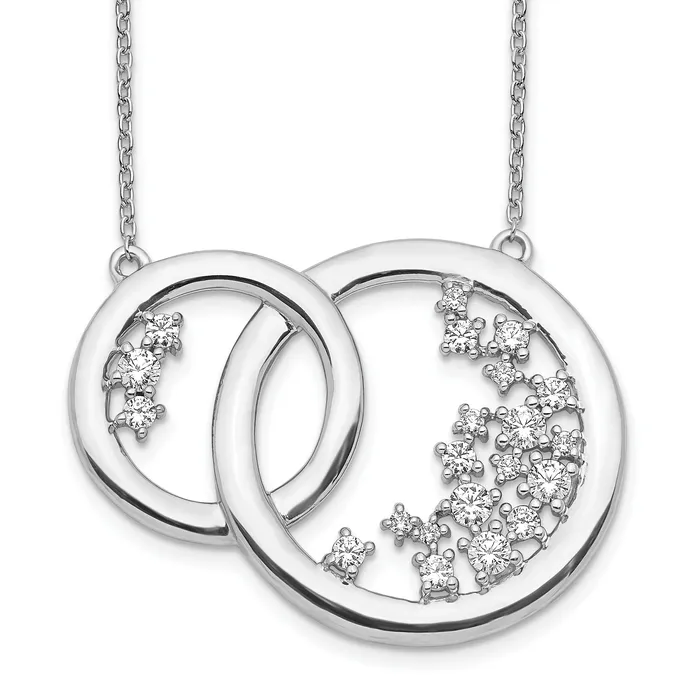 Goldia Necklaces 14k White Gold 34 Ct Lab Grown Diamond VSSI G 1775 inch Interlocking Circle Necklace Goldia Necklaces 14k White Gold 34 Ct Lab Grown Diamond VSSI G 1775 inch Interlocking Circle Necklace