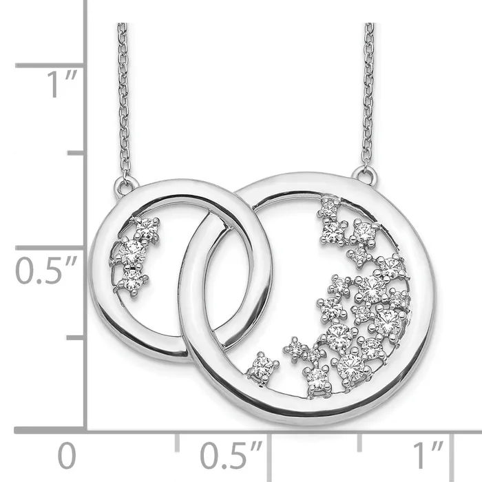Goldia Necklaces 14k White Gold 34 Ct Lab Grown Diamond VSSI G 1775 inch Interlocking Circle Necklace