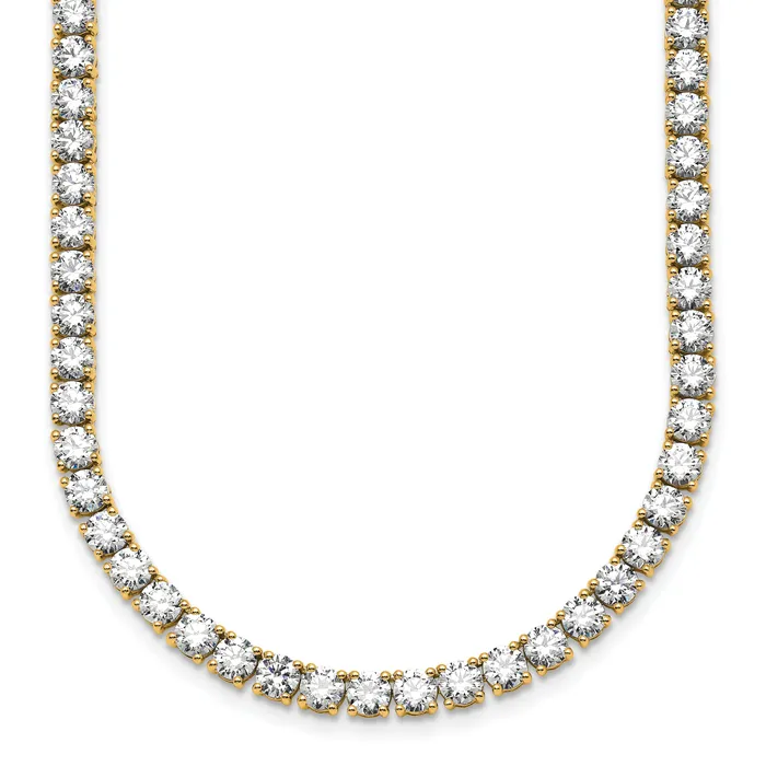 Goldia Necklaces 14k Yellow Gold 27 14 Ct Lab Grown Diamond VSSI G Round 18 inch Straight Tennis Necklace Goldia Necklaces 14k Yellow Gold 27 14 Ct Lab Grown Diamond VSSI G Round 18 inch Straight Tennis Necklace