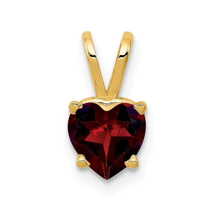 Goldia Necklaces 14K Yellow Gold 6mm Heart Garnet pendant