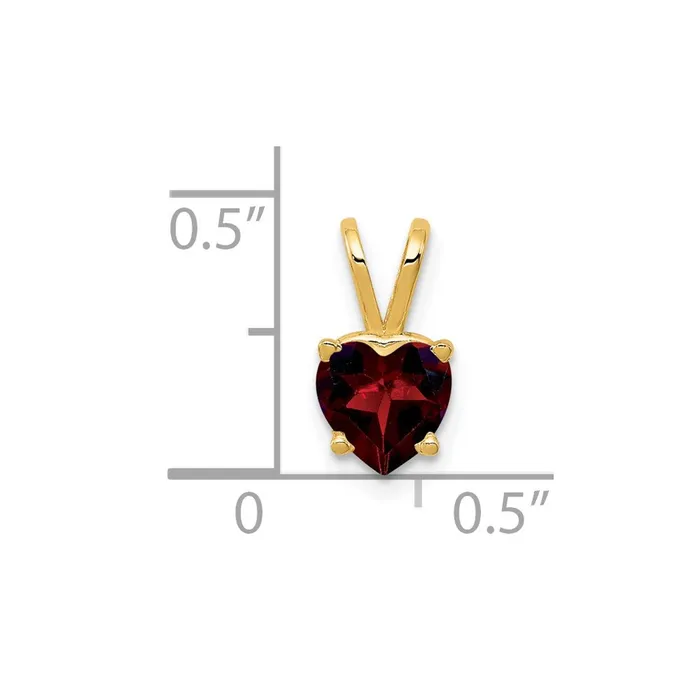 Goldia Necklaces 14K Yellow Gold 6mm Heart Garnet pendant