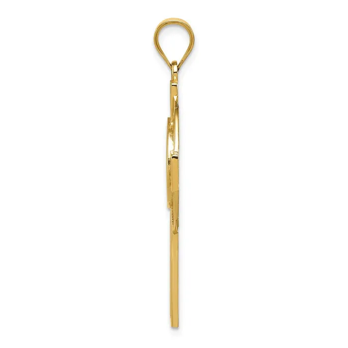 Goldia Necklaces 14k Yellow Gold Celtic Claddagh Cross Pendant
