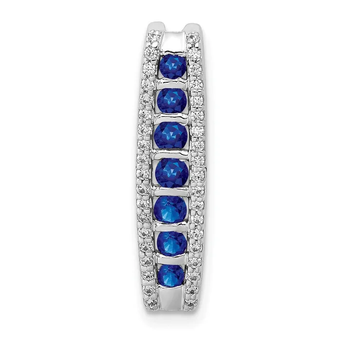 Goldia Necklaces Solid 14k White Gold 15ct Simulated CZ and Sapphire Fancy Chain Slide Goldia Necklaces Solid 14k White Gold 15ct Simulated CZ and Sapphire Fancy Chain Slide