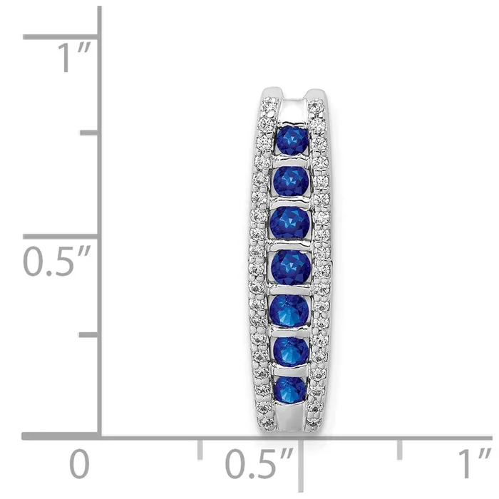 Goldia Necklaces Solid 14k White Gold 15ct Simulated CZ and Sapphire Fancy Chain Slide Goldia Necklaces Solid 14k White Gold 15ct Simulated CZ and Sapphire Fancy Chain Slide