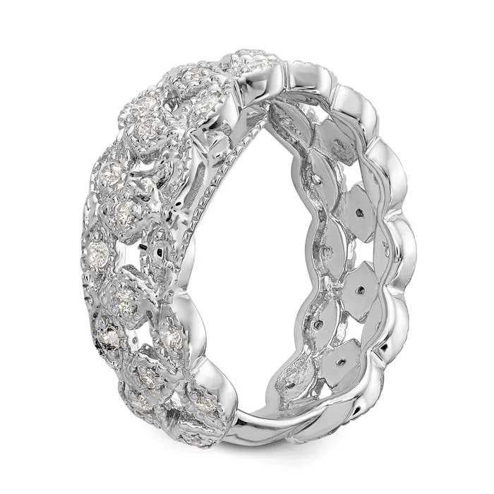 Goldia Rings 14k White Gold 12 Ct Lab Grown Diamond VSSI G Link Band Ring