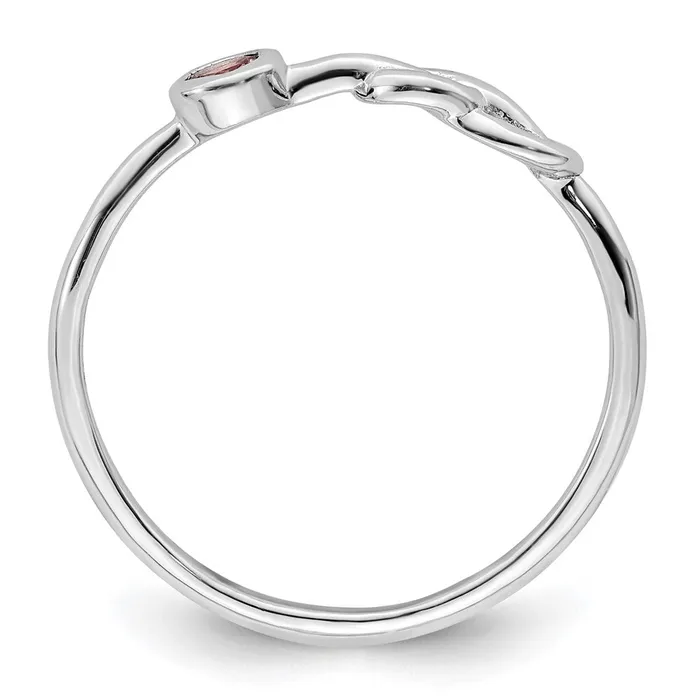 Goldia Rings Sterling Silver Rhodiumplated Polished Infinity Pink Tourmaline Ring