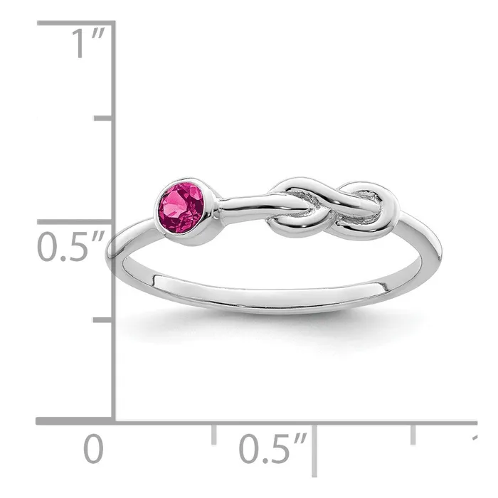 Goldia Rings Sterling Silver Rhodiumplated Polished Infinity Pink Tourmaline Ring