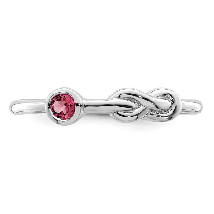 Goldia Rings Sterling Silver Rhodiumplated Polished Infinity Pink Tourmaline Ring