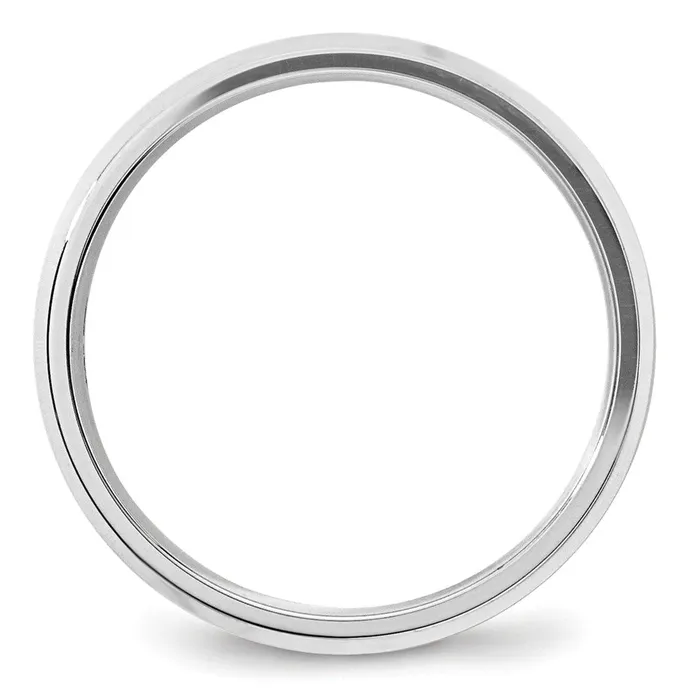 Goldia Solid 10K White Gold 5mm Bevel Edge Comfort Fit MensWomens Wedding Band Ring Size 105 Rings