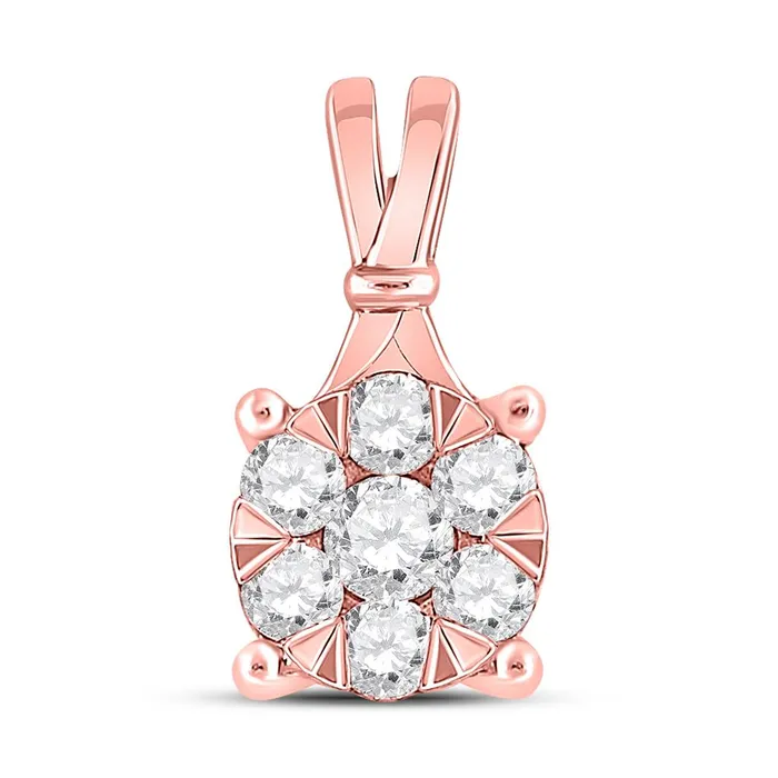 Necklaces gndatlanta 14k Rose Gold Round Diamond Flower Cluster Pendant 13 Cttw Necklaces gndatlanta 14k Rose Gold Round Diamond Flower Cluster Pendant 13 Cttw