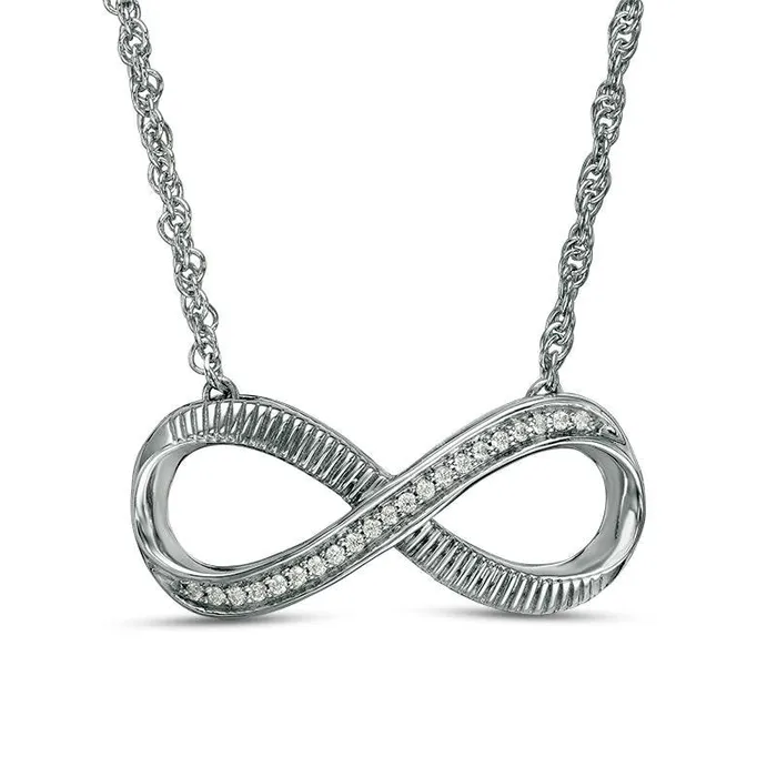 Necklaces Goldia 005 CT TW Natural Diamond Sideways Infinity Necklace in Sterling Silver 175 Necklaces Goldia 005 CT TW Natural Diamond Sideways Infinity Necklace in Sterling Silver 175