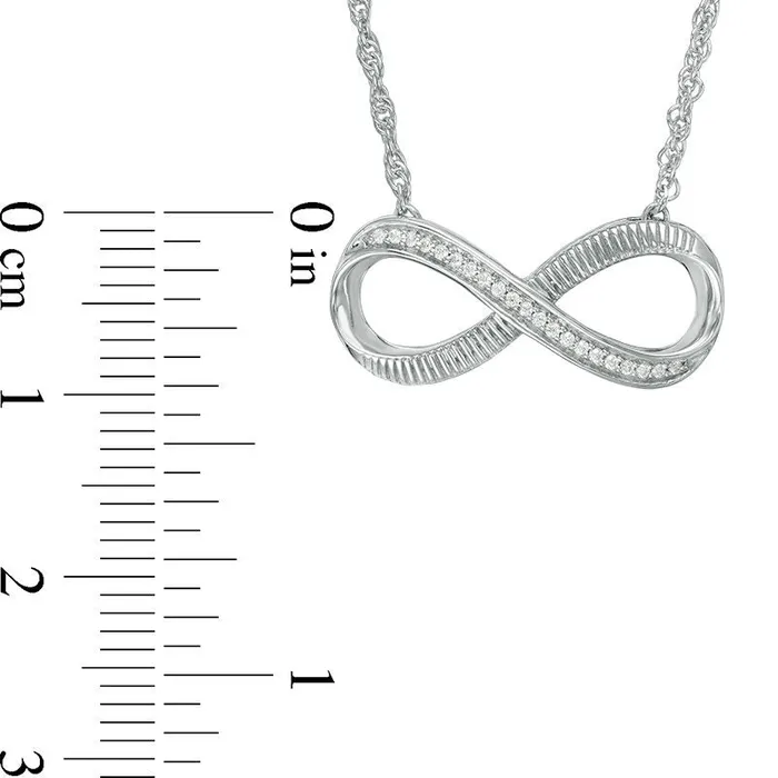 Necklaces Goldia 005 CT TW Natural Diamond Sideways Infinity Necklace in Sterling Silver 175 Necklaces Goldia 005 CT TW Natural Diamond Sideways Infinity Necklace in Sterling Silver 175