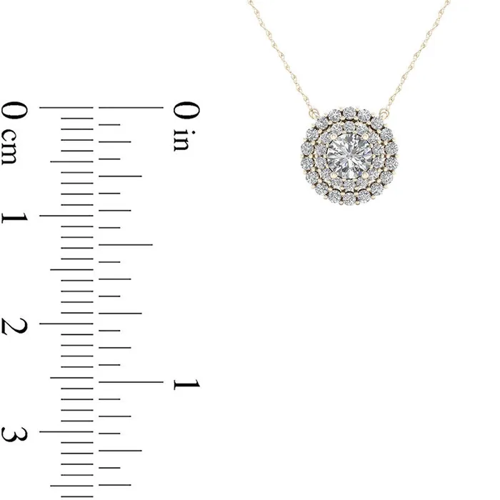 Necklaces Goldia 05 CT TW Natural Diamond Double Frame Necklace in 10K Yellow Gold Necklaces Goldia 05 CT TW Natural Diamond Double Frame Necklace in 10K Yellow Gold