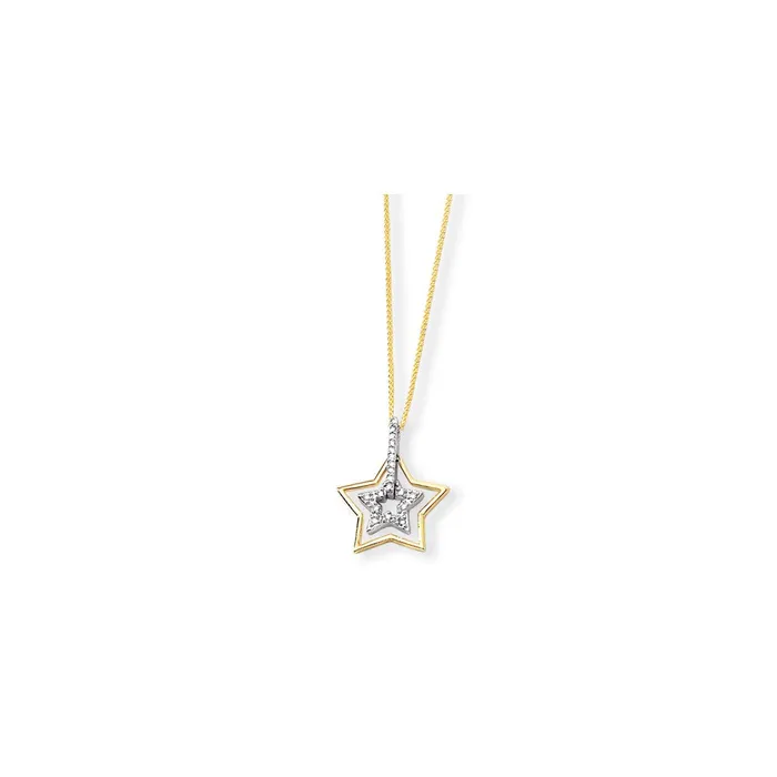 Necklaces Goldia 14k TwoTone Gold Real Diamond Pendant with 18 Chain