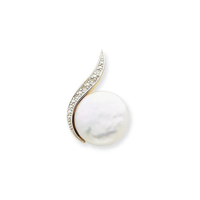 Necklaces Goldia 14k White Gold and Rhodium Diamond and Cultured Pearl Pendant Necklaces Goldia 14k White Gold and Rhodium Diamond and Cultured Pearl Pendant