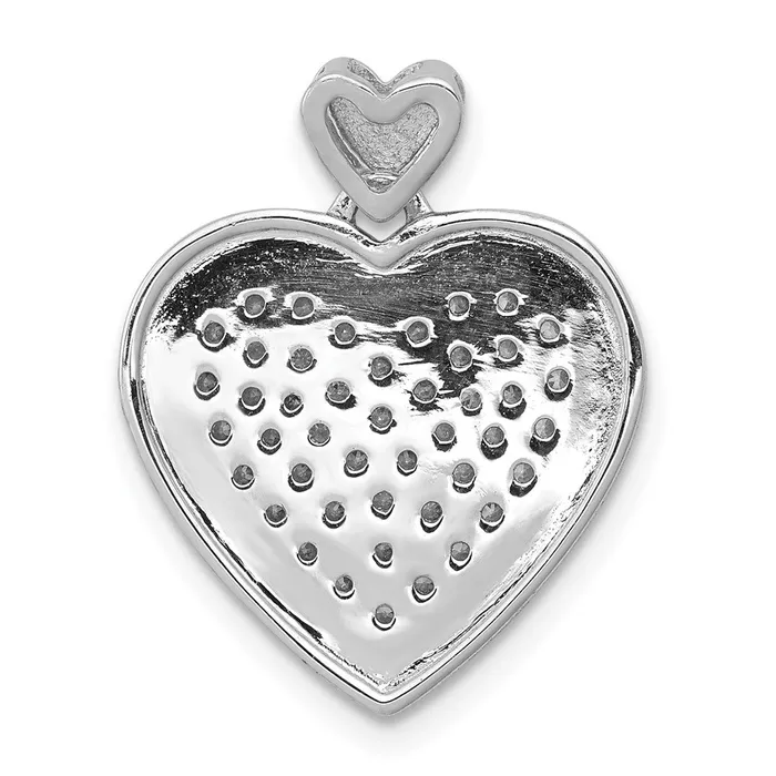 Necklaces Goldia Solid 14k White Gold 12ct Simulated CZ Fancy Heart w Bail Pendant