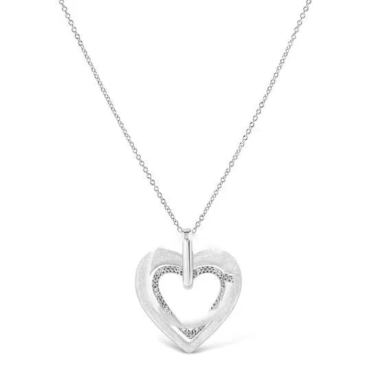 Necklaces JMS always Original Haus of Brilliance 925 Sterling Silver ProngSet Diamond Accent Double Heart 18 Pendant Necklace IJ Color I1I2 Clarity Necklaces JMS always Original Haus of Brilliance 925 Sterling Silver ProngSet Diamond Accent Double Heart 18 Pendant Necklace IJ Color I1I2 Clarity