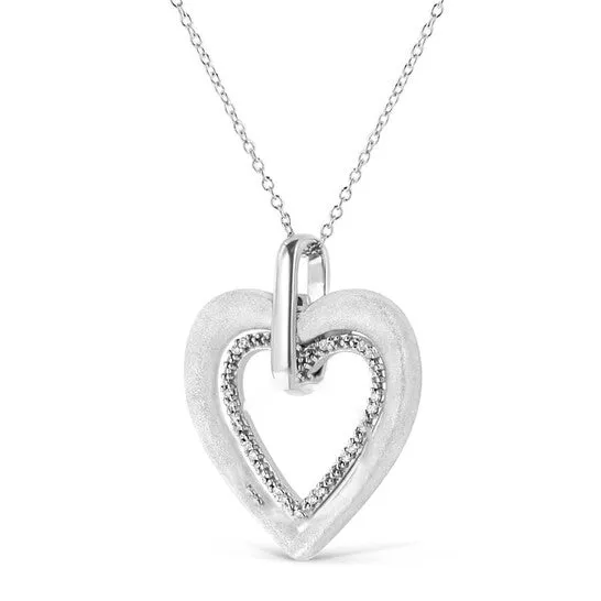 Necklaces JMS always Original Haus of Brilliance 925 Sterling Silver ProngSet Diamond Accent Double Heart 18 Pendant Necklace IJ Color I1I2 Clarity Necklaces JMS always Original Haus of Brilliance 925 Sterling Silver ProngSet Diamond Accent Double Heart 18 Pendant Necklace IJ Color I1I2 Clarity