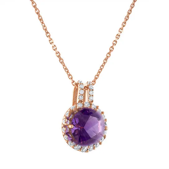 Necklaces JMS always Original Tresorra 18K Rose Gold Diamond Amethyst Necklace Necklaces JMS always Original Tresorra 18K Rose Gold Diamond Amethyst Necklace
