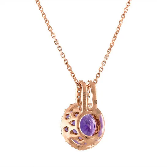Necklaces JMS always Original Tresorra 18K Rose Gold Diamond Amethyst Necklace Necklaces JMS always Original Tresorra 18K Rose Gold Diamond Amethyst Necklace