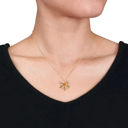 Necklaces Original AMOUR 2 CT TGW Madeira Citrine and White Topaz Starburst Pendant with Chain In Yellow Plated Sterling Silver JMS always Necklaces Original AMOUR 2 CT TGW Madeira Citrine and White Topaz Starburst Pendant with Chain In Yellow Plated Sterling Silver JMS always