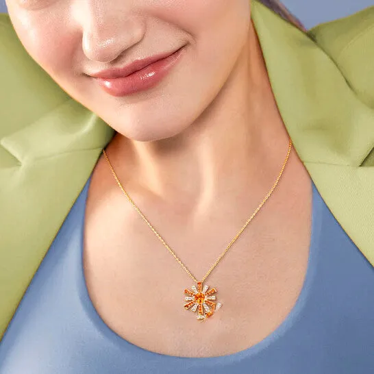 Necklaces Original AMOUR 2 CT TGW Madeira Citrine and White Topaz Starburst Pendant with Chain In Yellow Plated Sterling Silver JMS always Necklaces Original AMOUR 2 CT TGW Madeira Citrine and White Topaz Starburst Pendant with Chain In Yellow Plated Sterling Silver JMS always