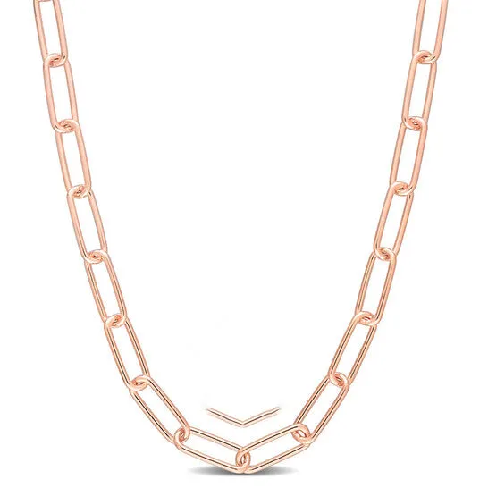 Original AMOUR 5mm Paperclip Chain Necklace In Rose Plated Sterling Silver 24 In JMS always Necklaces Original AMOUR 5mm Paperclip Chain Necklace In Rose Plated Sterling Silver 24 In JMS always Necklaces