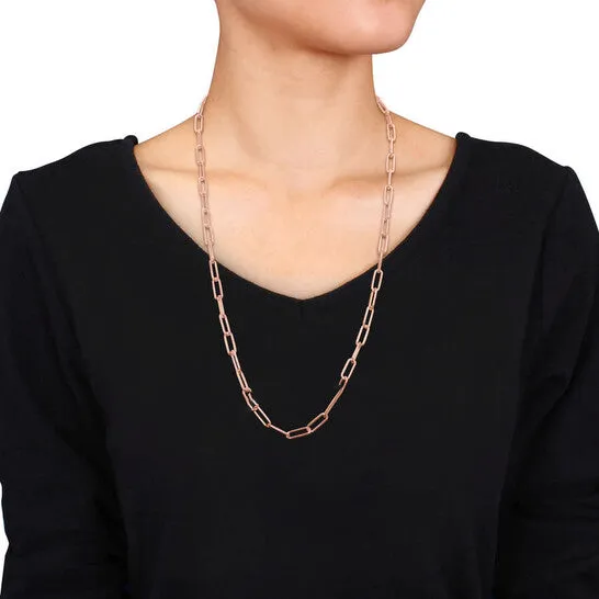 Original AMOUR 5mm Paperclip Chain Necklace In Rose Plated Sterling Silver 24 In JMS always Necklaces Original AMOUR 5mm Paperclip Chain Necklace In Rose Plated Sterling Silver 24 In JMS always Necklaces