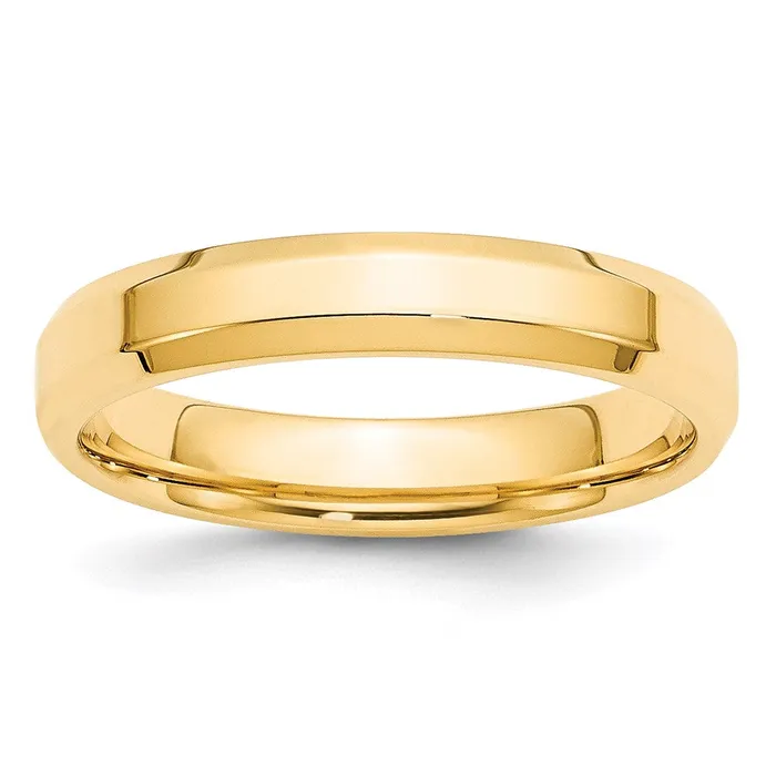 Rings Goldia Solid 18K Yellow Gold 4mm Bevel Edge Comfort Fit MensWomens Wedding Band Ring Size 55
