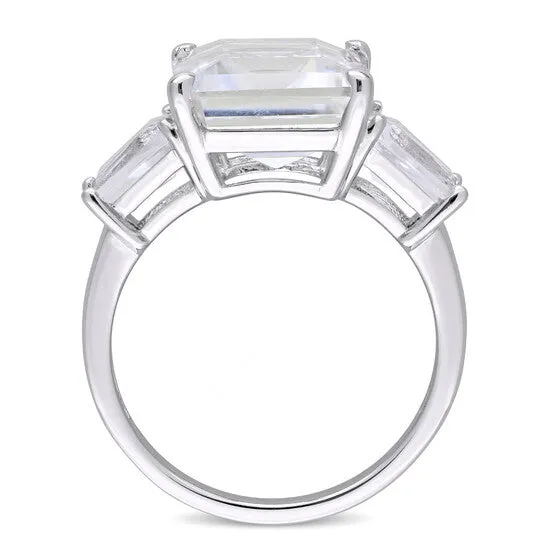 Rings JMS always Original Amour 8 78 CT TGW Emerald and TaperedCut White Topaz 3Stone Ring in Sterling Silver Rings JMS always Original Amour 8 78 CT TGW Emerald and TaperedCut White Topaz 3Stone Ring in Sterling Silver