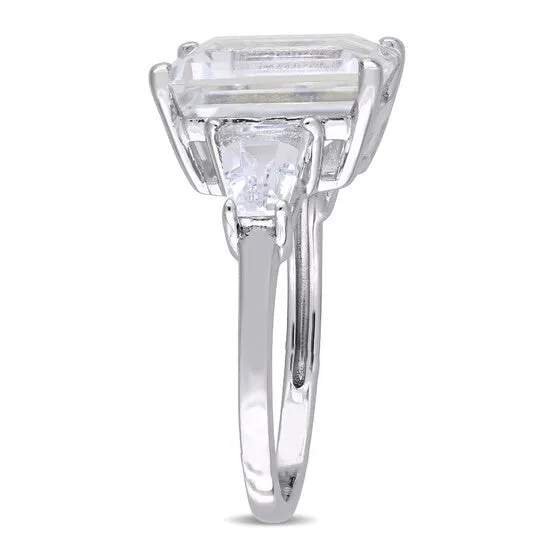 Rings JMS always Original Amour 8 78 CT TGW Emerald and TaperedCut White Topaz 3Stone Ring in Sterling Silver Rings JMS always Original Amour 8 78 CT TGW Emerald and TaperedCut White Topaz 3Stone Ring in Sterling Silver