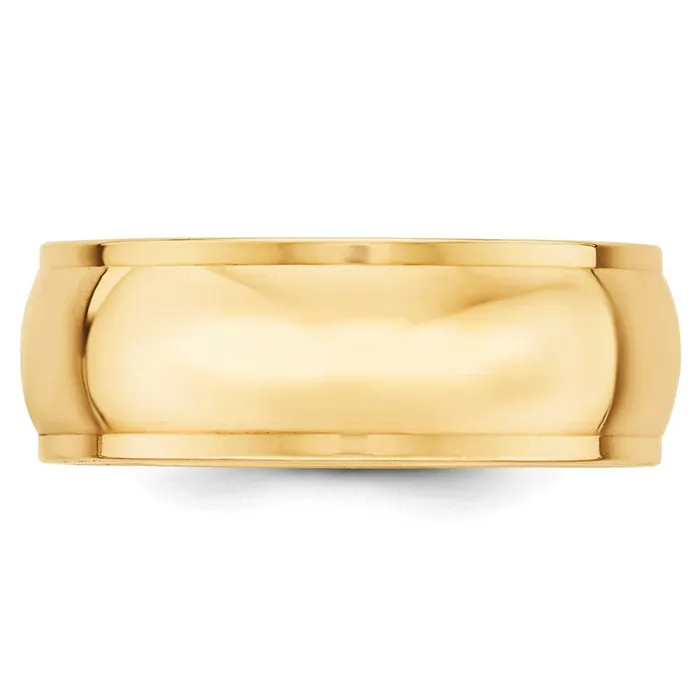 Rings Solid 14K Yellow Gold 8mm Half Round with Edge MensWomens Wedding Band Ring Size 8 Goldia Rings Solid 14K Yellow Gold 8mm Half Round with Edge MensWomens Wedding Band Ring Size 8 Goldia