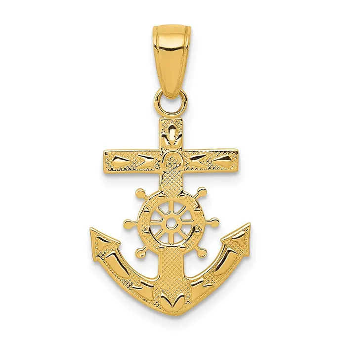 14k Mariners Cross Pendant TreasureFineJewelers Necklaces