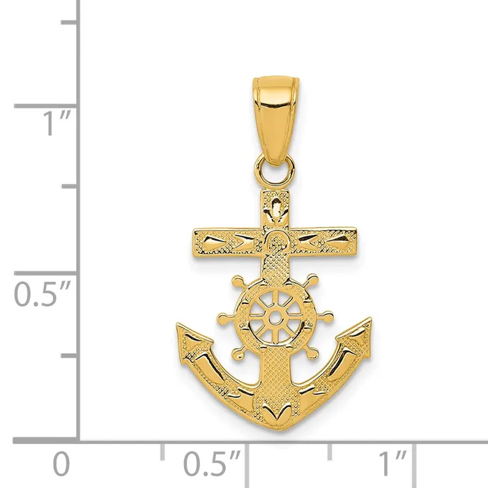 14k Mariners Cross Pendant TreasureFineJewelers Necklaces