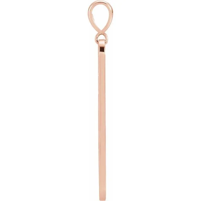 14K Rose Gold 0075 CTW Natural Diamond Moon Phase Bar Pendant TreasureFineJewelers Necklaces