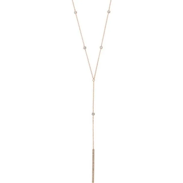14K Rose Gold 13 CTW Natural Diamond Bar Y 1517 Necklace TreasureFineJewelers Necklaces 14K Rose Gold 13 CTW Natural Diamond Bar Y 1517 Necklace TreasureFineJewelers Necklaces