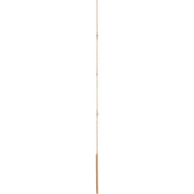 14K Rose Gold 13 CTW Natural Diamond Bar Y 1517 Necklace TreasureFineJewelers Necklaces