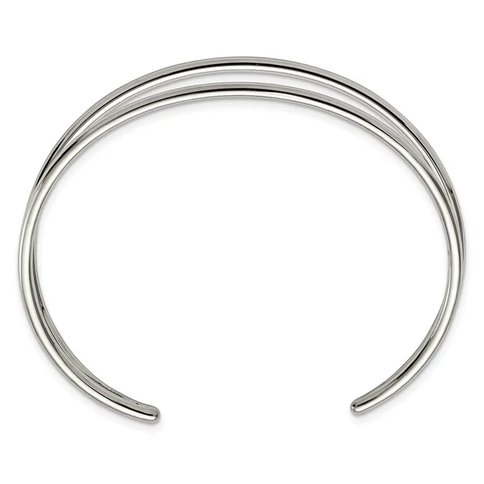 Bracelets Stainless Steel Polished Cuff Bangle TreasureFineJewelers